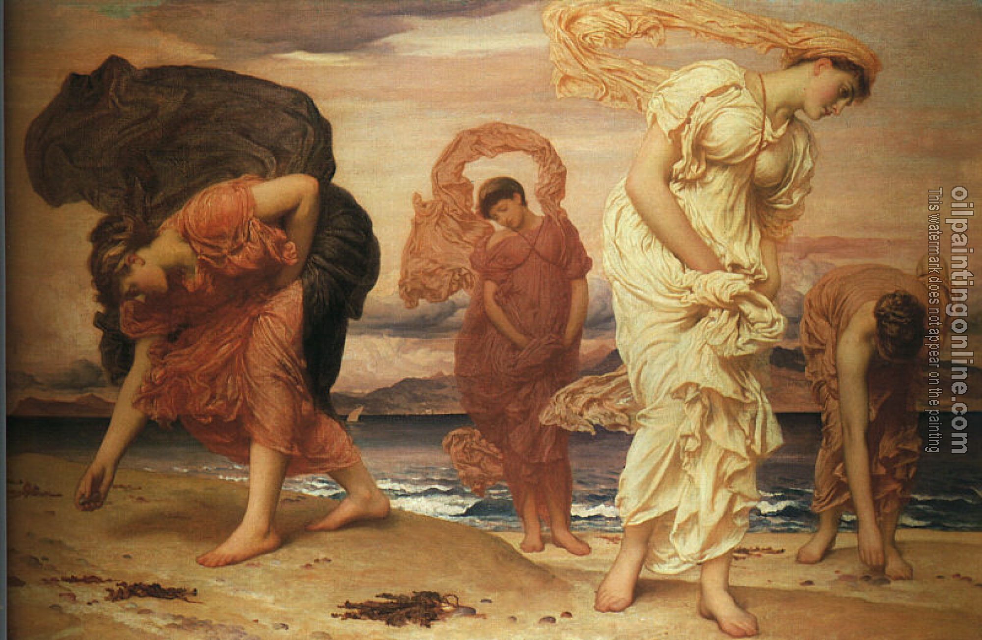 Leighton, Lord Frederick - Greek Girls Picking up Pebbles by the Sea